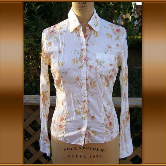 EUC Fusion size M 6-8 cotton button down shirt - Picture 1 of 7